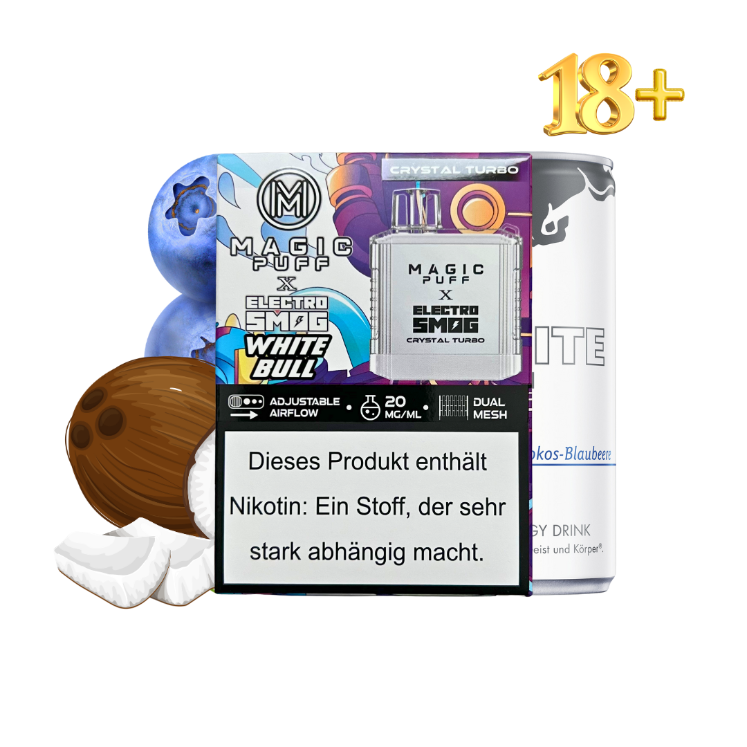 Magic Puff x Electro Smog Crystal Turbo White Bull