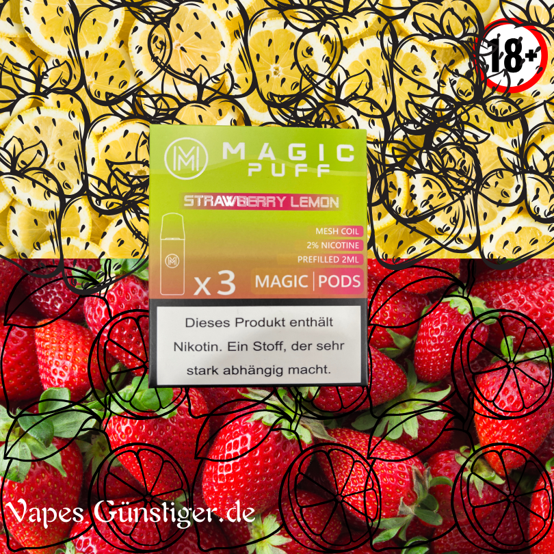3 mal Magic Puff Pods Strawberry Lemon