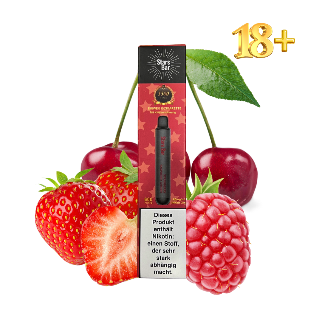 Stars Bar 1500 Strawberry Raspberry Cherry