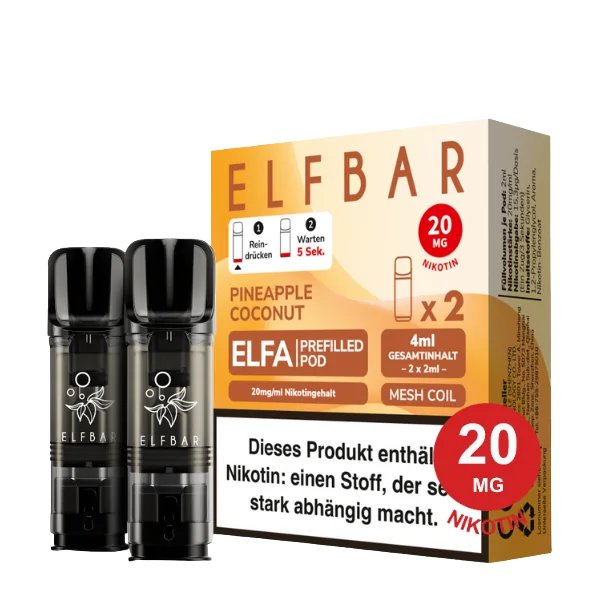 Elfbar Pineapple Coconut Prefilled Pods mit Nikotin