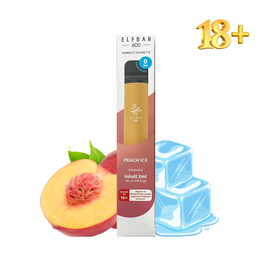 Elfbar 600 Ice Peach Einweg E-Zigarette ohne Nikotin