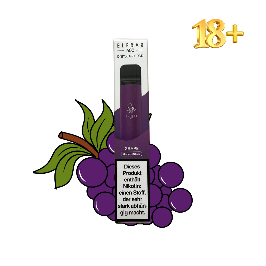 Elfbar 600 Grape Einweg E-Zigarette mit Nikotin