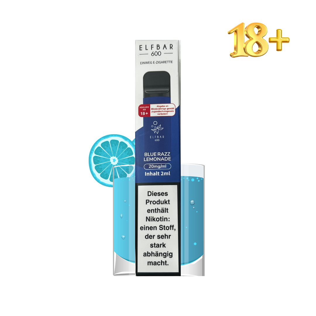 Elfbar 600 Blue Razz Lemonade Einweg E-Zigarette mit Nikotin