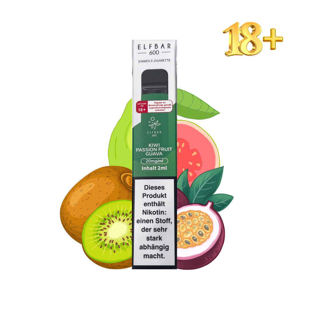 Elfbar 600 Kiwi Passionsfrucht Guava Einweg E-Zigarette mit Nikotin
