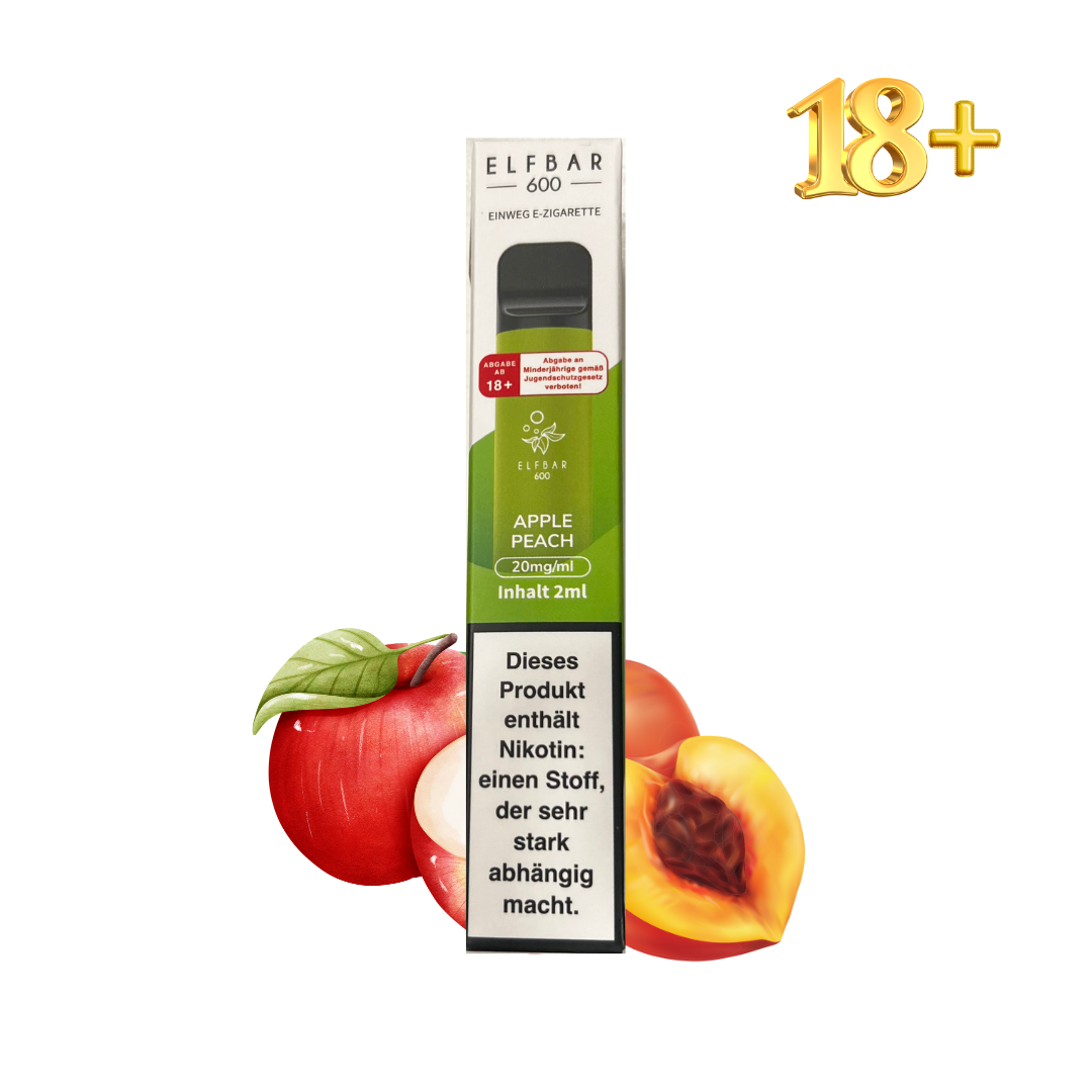 Elfbar 600 Apple Peach Einweg E-Zigarette mit Nikotin