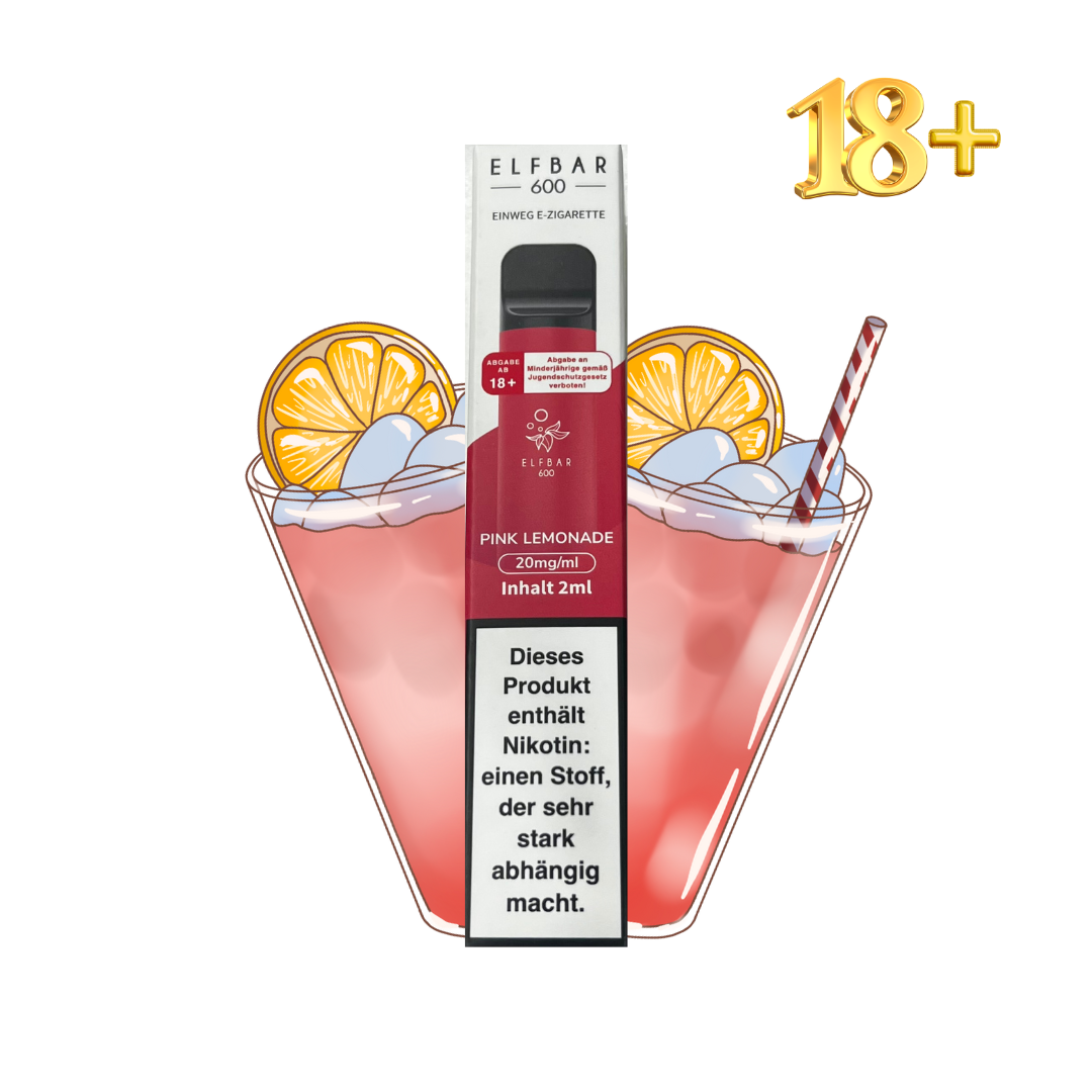 Elfbar 600 Pink Lemonade Einweg E-Zigarette mit Nikotin
