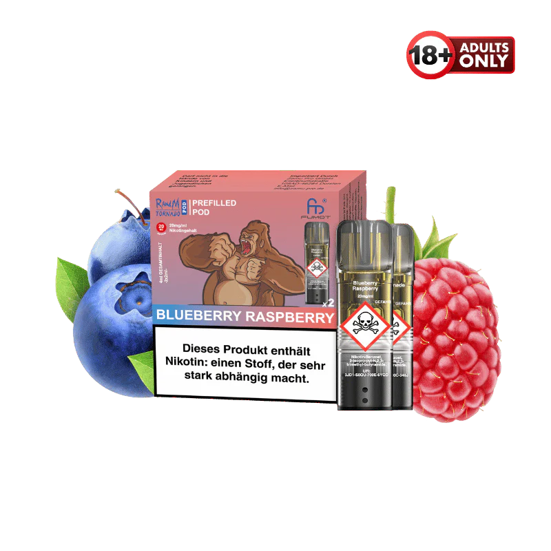 RandM Tornado Pods Blueberry Raspberry by Fumot