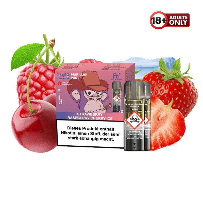 RandM Tornado Pods Strawberry Raspberry Cherry Ice by Fumot