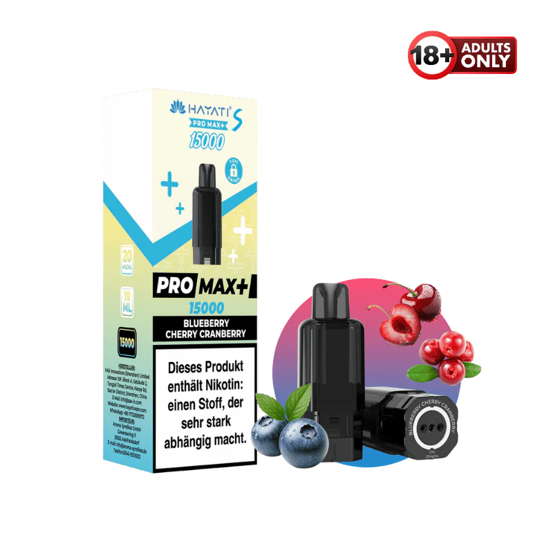 
Hayati Pro Max+ 15000 Pod Blueberry Cherry Cranberry