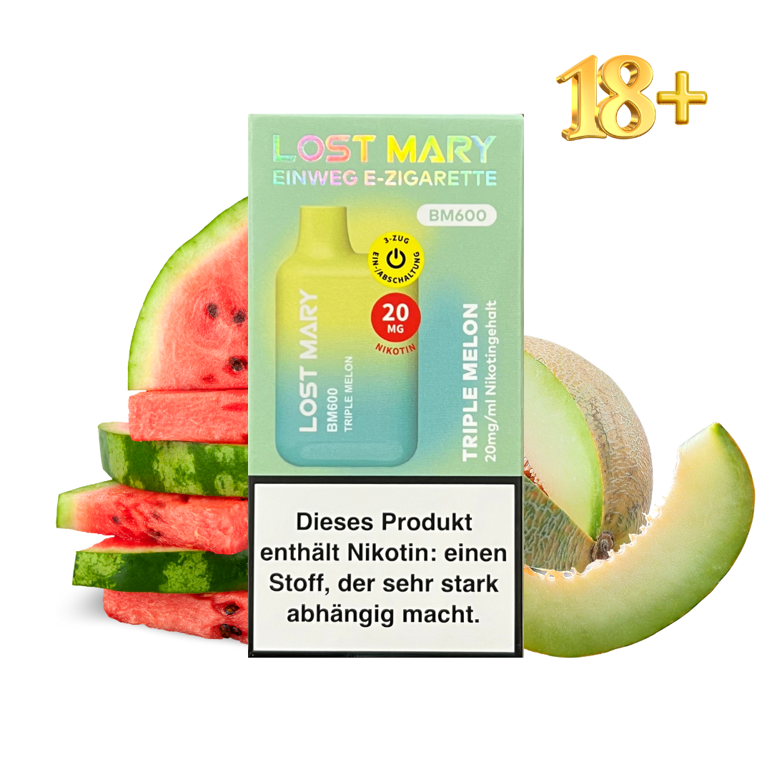 Lost Mary BM600 Triple Melon Einweg E-Zigarette mit Nikotin