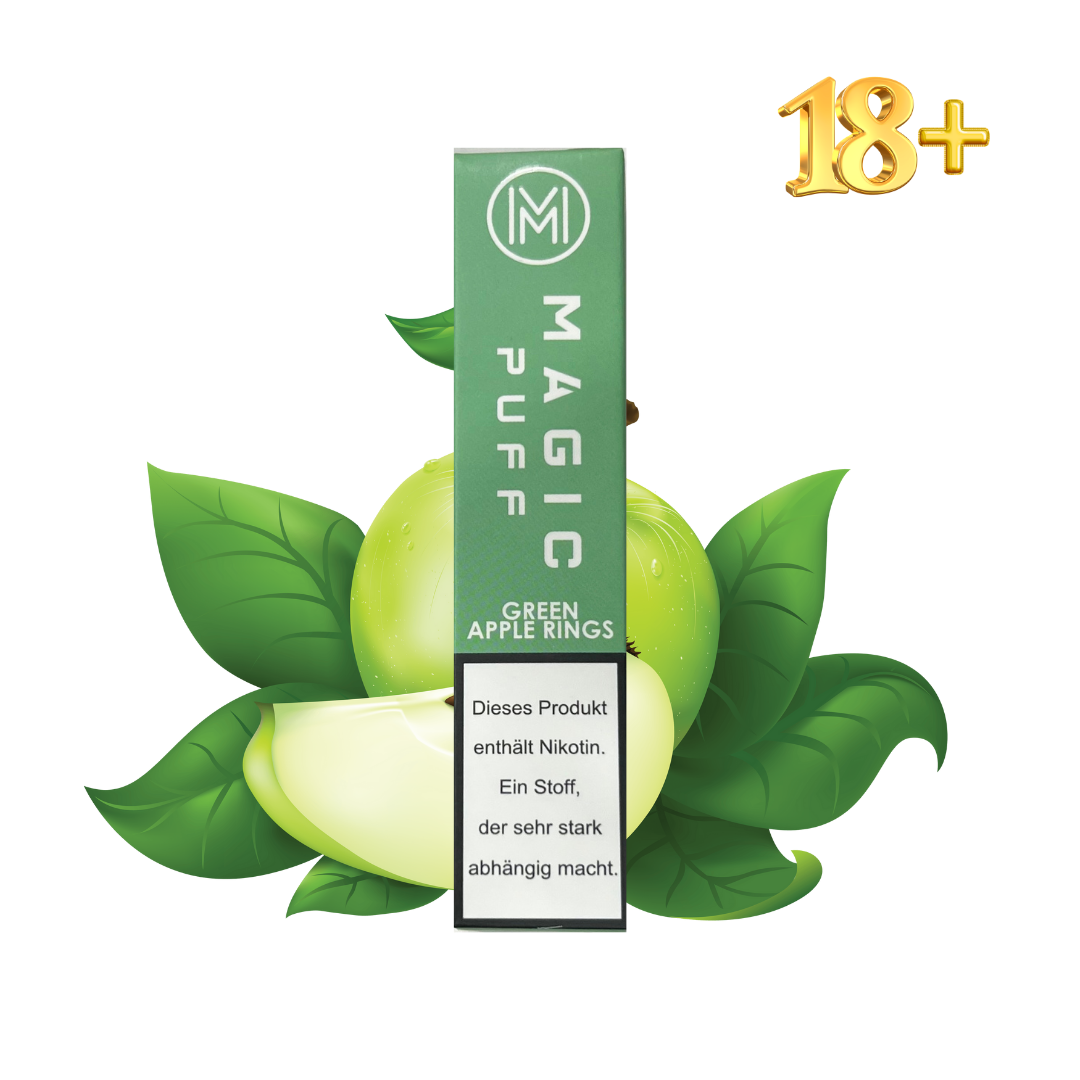 Magic Puff Green Apple Rings Vape Einweg E-Zigarette mit Nikotin