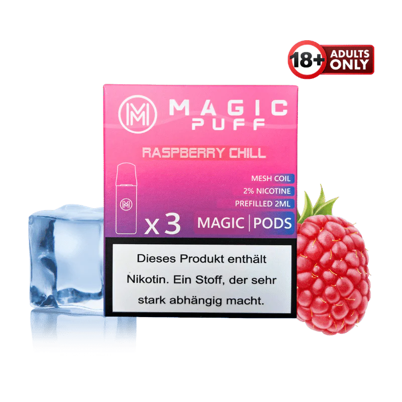 3 Magic Puff Raspberry Chill Pods