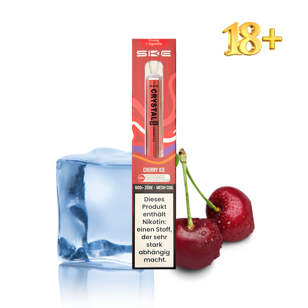 SKE Crystal Bar Cherry Ice Einweg E-Zigarette mit Nikotin