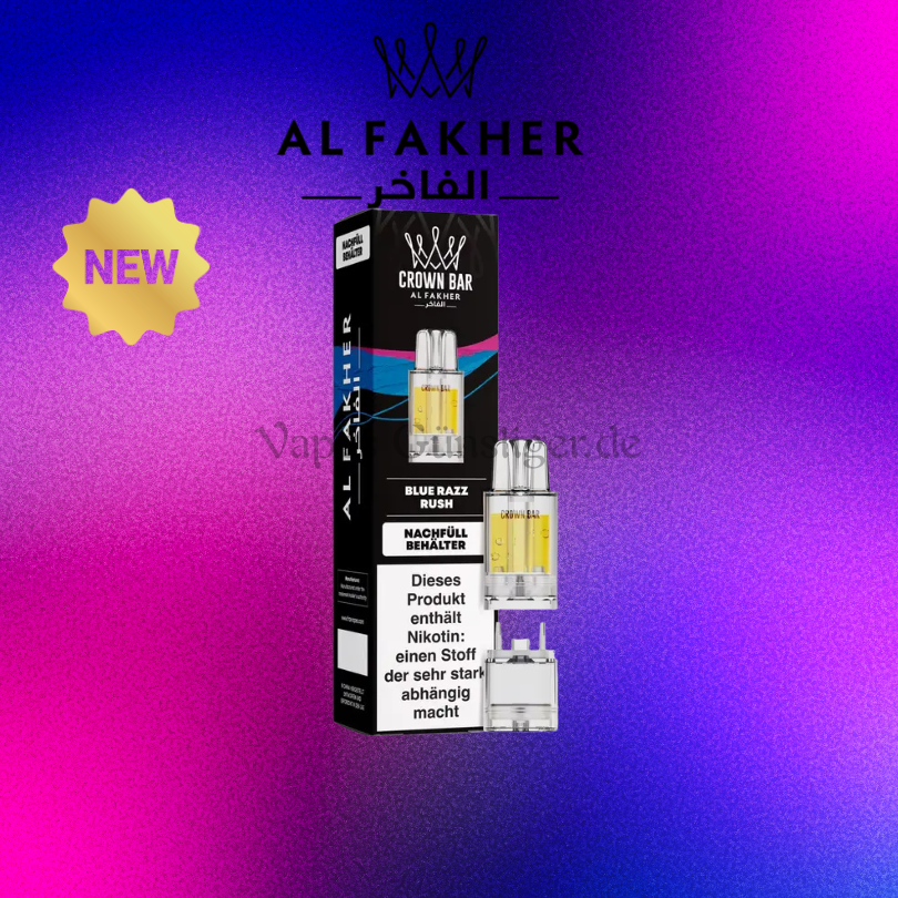 Al Fakher Crown Bar 12k Blue Razz Rush Pro Max Pod