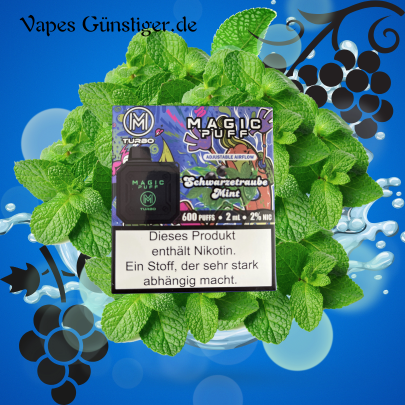 Magic Puff Turbo Schwarze Traube minze Günstig